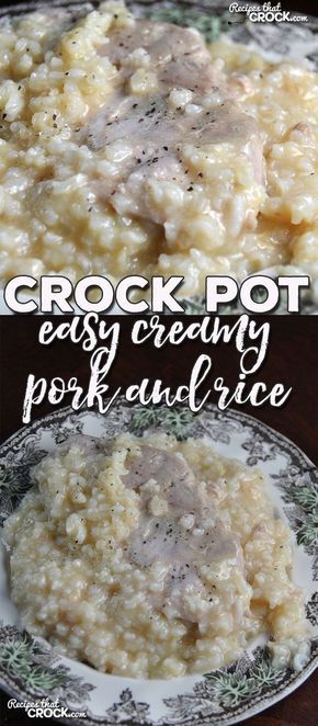 Pork And Rice Recipes, Crock Pot Easy, Rice In Crockpot, Pork And Rice, Pork Chop Recipes Crockpot, Crockpot Pork Chops, Crockpot Pork, Easy Pork, Slow Cooker Pork