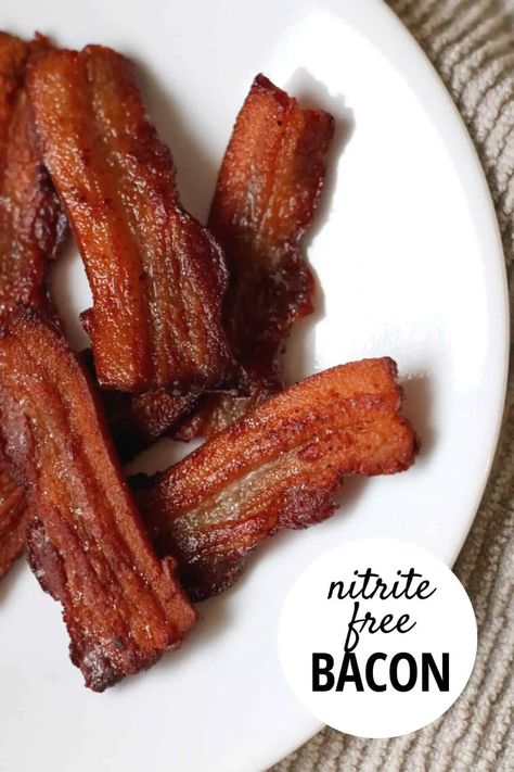 How to Make Bacon | Healthy, No Nitrite Recipe - The Home Intent Home Made Bacon, Curing Salt, Homemade Bacon, Homemade Sausage Recipes, Make Bacon, Paleo Pork, Meat Processing, How To Make Bacon, Bacon Recipe