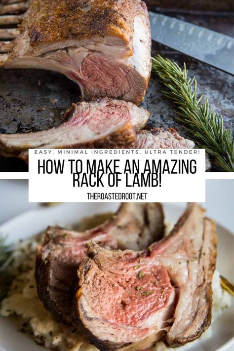 Rack of Lamb Recipe - The Roasted Root Smoked Rack Of Lamb, Rack Of Lamb Recipes, Lamb Recipes Oven, Lamb Rack Recipe, Roasting Beets In Oven, Lamb Roast Recipe, Sauteed Brussel Sprouts, Smoked Lamb, Roast In The Oven