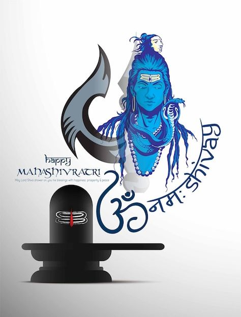 Vector greeting card for hindu festival ... | Premium Vector #Freepik #vector #mahashivratri #shivratri #shivaratri #shivling Happy Mahashivratri, Happy Maha Shivratri, Shiv Ratri, God Pics, Hr Jobs, Ram Image, Maha Shivratri, Hindu Festival, Creative Website Design