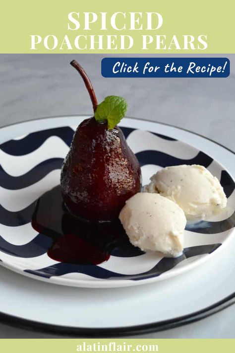 🍷 Simmered in a fragrant spiced wine syrup, these SPICED POACHED PEARS are a delightful and elegant dessert. Serve with a dollop of whipped cream or a scoop of vanilla ice cream. CLICK FOR THE RECIPE! Latin Dessert Recipes, Poached Pears Dessert, Wine Syrup, Spiced Pears, Poached Pears Recipe, Tres Leches Recipe, Latin Desserts, American Sweets, Wine Poached Pears