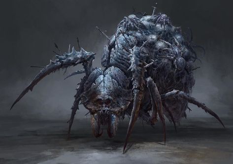 Russell Dongjun Lu on Instagram: “Ancient Spider Creature Design How are you guys doing? I hope you all stay well, stay healthy in this crazy moment.  Its been a while did…” Spider Creature, Spider Face Painting, Beast Creature, Giant Spider, Spider Art, 다크 판타지, Monster Concept Art, Alien Creatures, Creatures Of The Night