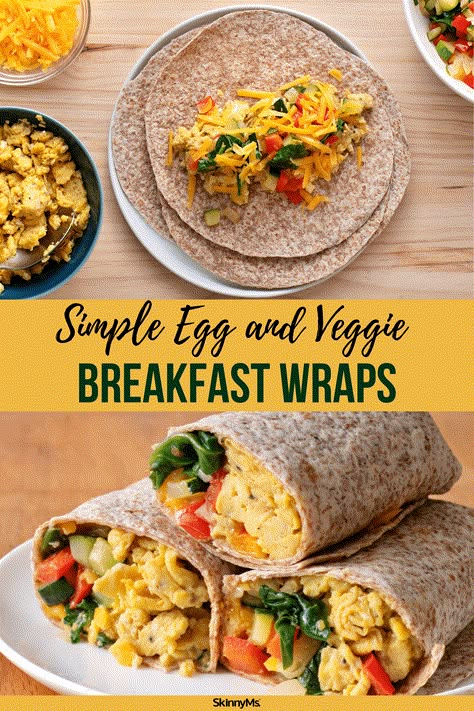 Simple Egg and Veggie Breakfast Wraps Breakfast Egg Wraps Healthy, Veggie Egg Breakfast, Healthy Breakfast Wrap Recipes, Wraps Recipes Breakfast, Egg Breakfast Wrap, Egg Wraps Breakfast, Breakfast Egg Wrap, Eggs Vegetables Breakfast, Breakfast Veggie Ideas