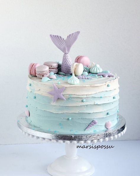 Geek Cake, Ocean Cakes, Mermaid Theme Birthday Party, Mermaid Cupcakes, Mermaid Birthday Cakes, Girly Cakes, Ombre Cake, Sea Birthday Party, Mermaid Theme Birthday