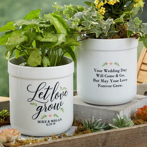 Personalized Flower Pots - Let Love Grow Personalized Flower Pot, Serendipity 3, Wedding Ceremony Unity, Let Love Grow, Making Plant Pots, Flower Pot Design, Diy Flower Pots, Garden Wallpaper, Flower Pots Outdoor