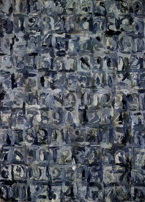 #JasperJohns, Gray Numbers. 1958. Follow #JasperJohns on #Pinterest curated by #JKLFA http://pinterest.com/jklfa/jasper-johns/ Jasper Johns Paintings, Jasper Johns, Robert Rauschenberg, Willem De Kooning, Jackson Pollock, Pop Artist, Abstract Expressionist, Art Moderne, American Artists