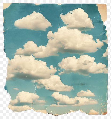 Journal Cutouts, Cloud Collage, Sky Png, Collage Cutouts, Aesthetic Pngs, Collage Material, Cumulus Clouds, Png Elements, Collage Vintage