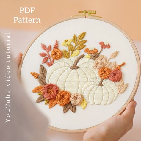 Fall Embroidery Designs, Digital Embroidery Patterns, Diy Embroidery Kit, Wedding Embroidery, Pola Sulam, Embroidery On Clothes, Hand Embroidery Pattern, Embroidery Needles, Embroidery For Beginners