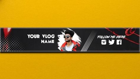 Banner Template Photoshop, Youtube Facts, Youtube Banner Backgrounds, Youtube Banner Design, Youtube Banner Template, इंस्टाग्राम लोगो, Blog Banner, First Youtube Video Ideas, Logo Design Video