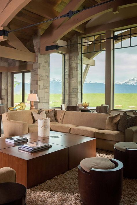 LAST CHANCE RANCH | Locati Architects & Interiors | Bozeman, Big Sky Architects Locati Architects, Luxury Ranch House Plans, Luxury Ranch, Open Floor House Plans, Ranch Homes, House Plans One Story, Mountain House Plans, Farm Houses, Spanish Style Homes