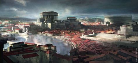 Rome #ConceptArt from the #VideoGame #RyseSonOfRome Ryse Son Of Rome, Fantasy Locations, City Artwork, Rome City, Roman Art, Fantasy City, Fantasy Places, Rome Travel, Landscape Scenery