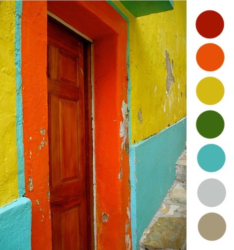 why is this gorgeous in the picture but wouldn't be gorgeous if my house really looked like this?! great color palette Mexican Color Palette, Western Colors, Mexican Colors, Spanish Hacienda, Blog Designs, Mexican Decor, Dark Interiors, Mexican Style, Color Stories