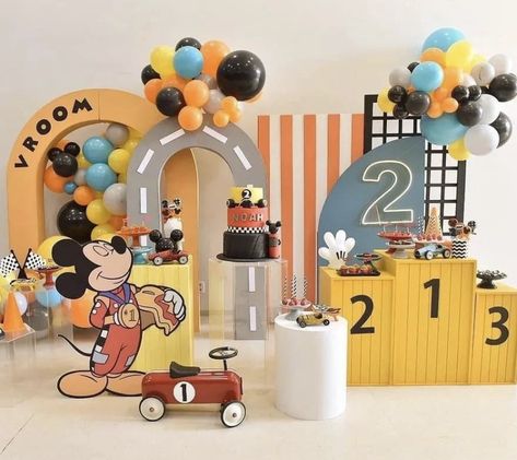 First Birthday Decorations Boy, Mickey Mouse Birthday Theme, Baby Boy Birthday Themes, Mickey Mouse Birthday Decorations, Mickey Mouse Themed Birthday Party, Snow White Birthday Party, Disneyland Birthday, Boy Birthday Party Themes, Cars Theme Birthday Party