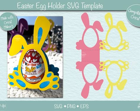 CreateyaDesigns - Etsy Egg Holder Svg, Bunny Egg Holder, Easter Egg Holder, Favor Gifts, Crayon Holder, Chocolate Egg, Bunny Egg, Easter Bunny Eggs, Easter Images