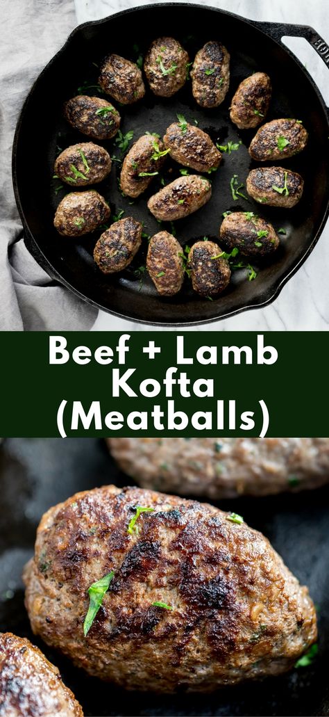 Ground Lamb And Beef Recipes, Lamb Beef Meatballs, Lamb And Beef Kofta, Lamb And Beef Meatballs, Lamb Kofta Recipe, Kofta Meatballs, Ground Lamb Recipes, Pirate Food, Lamb Koftas