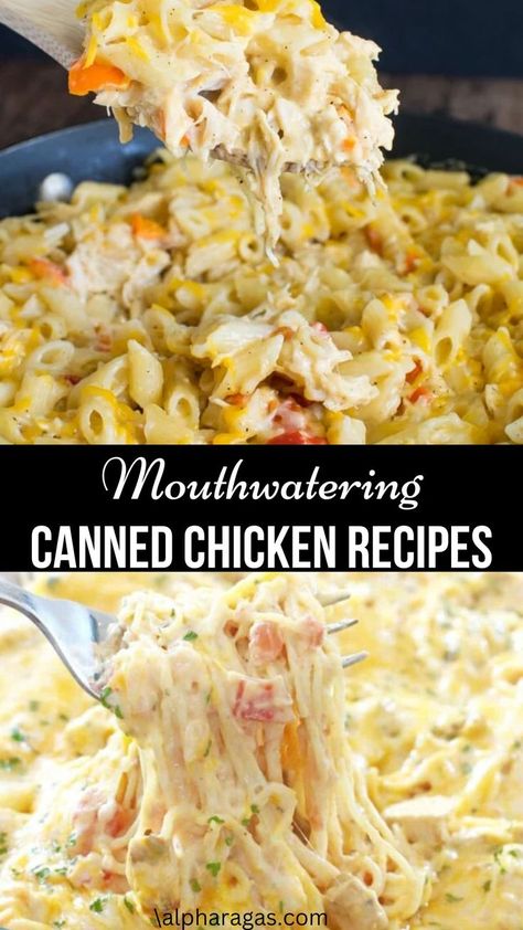 Canned Chicken Recipes Quick Meals With Canned Chicken, Easy Dinner Recipes Canned Chicken, Bariatric Recipes With Canned Chicken, Easy Dinner Recipes With Canned Chicken, Canned Chicken And Noodles Recipes, Canned Chicken Dinner Ideas, Canned Chicken Alfredo Recipes, Quick And Easy Dinner Recipes With Canned Chicken, Simple Canned Chicken Recipes