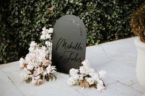 Arch Matte Black Wedding Sign Wedding Welcome Sign Reception Signage Modern Wedding Signs 24x36 Black Acrylic Sign Marriage Signs - Etsy Matte Black Wedding, Black Wedding Sign, Black Acrylic Sign, Modern Wedding Signs, Marriage Signs, Reception Signage, Ceremony Signs, Wedding Welcome Sign, Wedding Welcome Signs