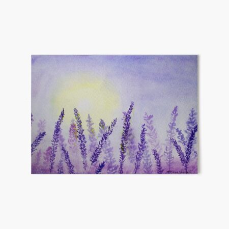 Garden Painting Art, Field Of Lavender, Sunset Field, Lavender Art, Painting Purple, Garden Watercolor, Painting Canvases, Watercolor Ideas, Flower Background