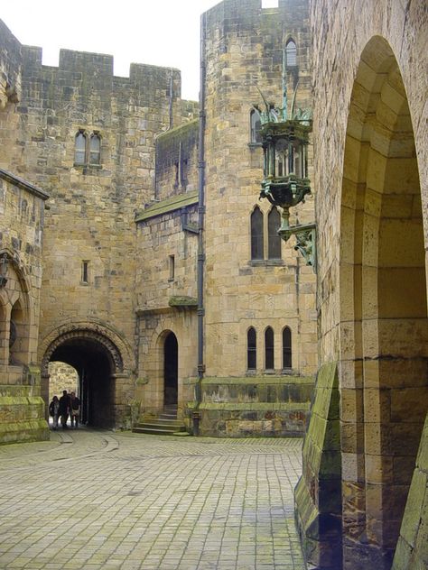 The Courtyard, Alnwick Castle Fantasy Reference, Castle Courtyard, Northumberland England, British Castles, Alnwick Castle, Castle Pictures, English Castles, Castle Mansion, Medieval Europe