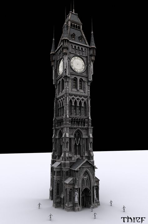 https://www.artstation.com/artwork/KEZ1W                                                                                                                                                                                 More Steampunk Building, Minecraft Steampunk, Steampunk City, Gothic Buildings, Cathedral Architecture, Gothic Fantasy Art, Concept Ideas, Tower Design, Minecraft Architecture