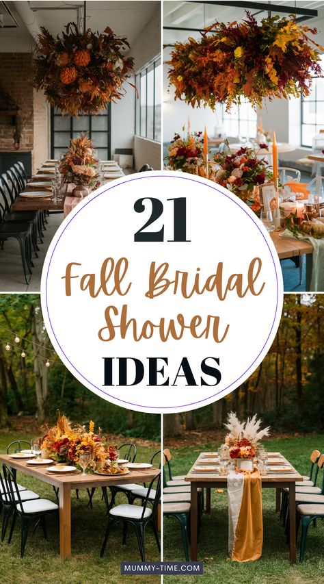 Planning a fall bridal shower? Our article on "Fall Bridal Shower Ideas" is your go-to guide for inspiration! From cozy décor to seasonal treats, we have everything you need to create a warm and welcoming atmosphere. 🍁 These "Fall Bridal Shower Ideas" include tips for choosing the perfect fall color palette, incorporating autumnal flowers, and creating fun games that your guests will enjoy. Fall Bridal Shower Centerpieces Simple, Bridal Shower Themes November, Fall Bridal Shower Activities, Miss To Mrs Bridal Shower Ideas, Fall Wedding Shower Decorations, Fall Bridal Shower Ideas Decoration, Bridal Shower Themes Fall, Fall In Love Bridal Shower Ideas, Elegant Bridal Shower Ideas