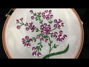 Hand Embroidery: Bead Embroidery - YouTube Embroidery With Beads, Embroidery Leaf, Hand Beaded Embroidery, Diy Bead Embroidery, Bead Embroidery Tutorial, Bead Embroidery Patterns, Embroidery Stitches Tutorial, Embroidery Videos, Flower Embroidery