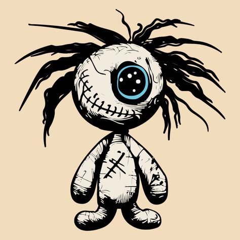 Voodoo Doll with Button Eye on Threadless Ghost Face Paint, Easy Tattoos To Draw, Arm Tattoos For Guys Forearm, Hair Blending, Dreadlock Hair, Hourglass Tattoo, Crystal Drawing, Halloween Rocks, Wiccan Spell Book