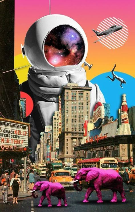 Astronaut Futurisme Retro, Collage Foto, Surreal Collage, Charcoal Drawings, Image Swag, Fashion Collage, Art Et Illustration, Collage Design, Futurism