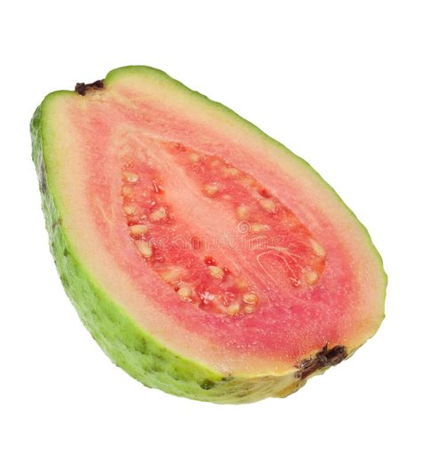 Cross section of a pink guava. Isolated on white background #Sponsored , #paid, #Ad, #section, #white, #background, #pink Guava Smoothie, Best Fruits To Eat, Weird Fruit, Guava Tree, Fruit Bearing Trees, Guava Fruit, Pink Guava, Live Tree, Watercolor Kit