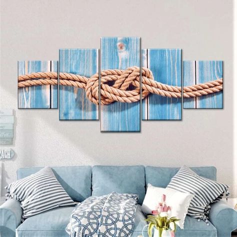 Sailor Knot, Beach House Interior Design, Nautical Crafts, Boat Wall, Rope Crafts Diy, Rope Knots, Beach Theme Decor, Driftwood Crafts, Beach House Interior