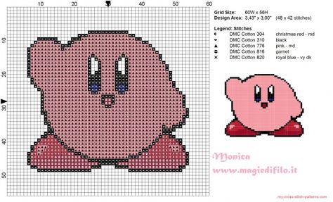 Kirby cross stitch pattern (click to view) Kirby Cross Stitch, Stitch Games, Pokemon Pattern, Art Pixel, Cross Stitch For Kids, Stitch Ideas, Puff Stitch, Beaded Cross Stitch, Needlework Patterns