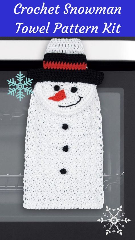 Snowman Crochet Towel Pattern Kit make matching snowman towels for winter, gifts or Christmas decorations for the home Christmas Crochet Towel Topper, Crochet Christmas Towel, Hanukkah Crochet, Crochet Towels, Diy Fall Ideas, Towel Crochet, Snowman Crochet, Crochet Towel Holders, Towel Toppers