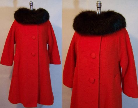 60s Fur Coat, Lilli Ann Coat, Lilli Ann, Gold Door, 1960's Fashion, Princess Coat, Gloria Steinem, 60s Mod, Mohair Wool