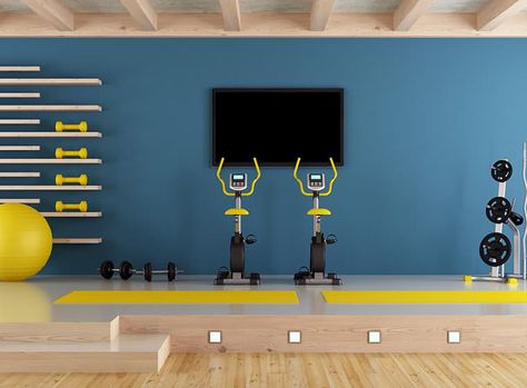 5 Best Home Gym Colors | WOW 1 DAY PAINTING Home Gym Colors, Workout Room Colors, Home Gym Wall Color, Gym Colors Ideas, Home Gym Paint Colors, Yoga For Cyclists, Home Yoga Room, Workout Room Home, Quick Workouts