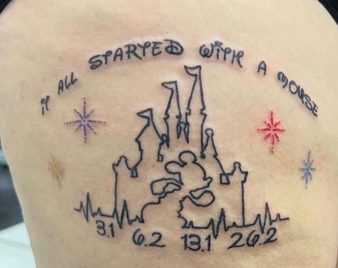 Run Disney Tattoo Ideas, Run Disney Tattoo, Running Tattoo, Disney Tattoo, Run Disney, Disney Tattoos, Disney Disney, New Tattoos, Tattoo Ideas