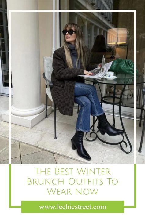 The Best Winter Brunch Outfits To Wear Now. Looking for casual winter outfit ideas for winter brunch outfit? Plenty of cute brunch outfit for brunch outfit. Lots of cute brunch outfits winter or brunch outfit cold weather. Lots of simple casual winter fashion with lots of jeans fashion for the perfect brunch outfit. #casualwinterfashion #cutebrunchoutfit #brunchoutfitcoldweather #brunchoutfitwinter Lunch Outfit Ideas Winter Casual, Casual Brunch Outfit Winter Simple, Cute Lunch Date Outfits, Casual Lunch Outfit Winter, Brunch Date Outfit Winter, Brunch Outfit Ideas Winter, Brunch Winter Outfit, Cute Brunch Outfits Winter, Brunch Outfit Cold Weather