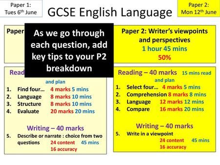 Paper 1: Tues 6th June GCSE English Language Paper 2: Mon 12th June> Language Paper 1 Gcse, English Language Paper 1 Revision, English Language Gcse Revision, Language Paper 2, English Language Paper 1, Aqa Gcse English Language, Tutoring Tips, Gcse Pe, English Gcse Revision