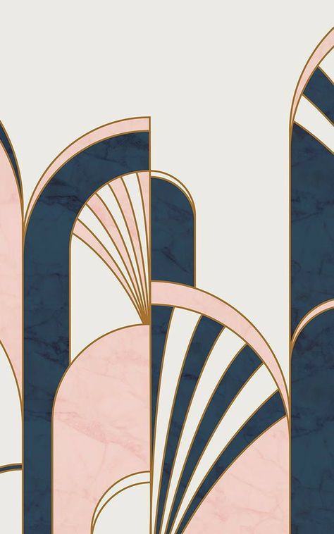 Art Deco Desen, Fiori Art Deco, Wallpaper Architecture, Arte Art Deco, Motifs Art Nouveau, Art Deco Artwork, Pink Art Deco, Deco Wallpaper, Art Deco Inspiration