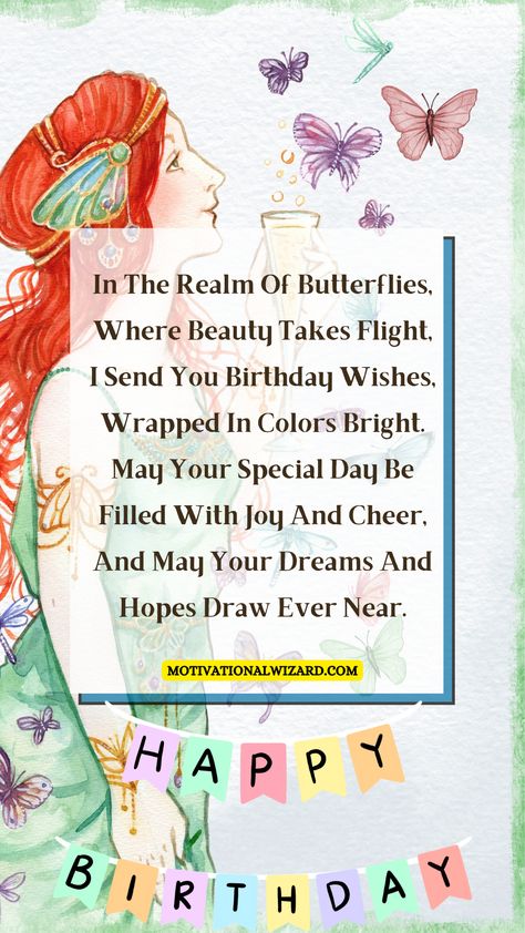 Butterfly Birthday Poems, I Send You Birthday Wishes, Birthday Wishes With Butterfly Images Magical Birthday Wishes, Maya Angelo, Aging Quotes, Happy Birthday Wishes Cards, Butterfly Images, Birthday Wishes Cards, Butterfly Birthday, Happy Birthday Wishes, Birthday Greetings