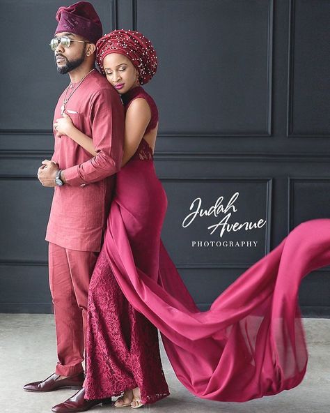 Couples Attire, Adesua Etomi, Hijab Wedding Dresses, African Lace Styles, Traditional Wedding Attire, African Designs, African Traditional Wedding, Nigerian Weddings, Fire Burning