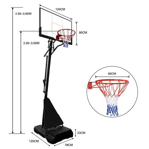 This basketball system is adjustable in height from 2.3 metres to 3.05 metres. Boasting heavy-duty construction with a bigger backboard and a sturdier rim, this basketball system ensures a smooth feel for slam dunks, layups, bank shots, and more. Basketball Court Backyard, Basketball Rim, Portable Basketball Hoop, Basketball Systems, Play Basketball, Basketball Equipment, Basketball Hoop, Keeping Healthy, Slam Dunk