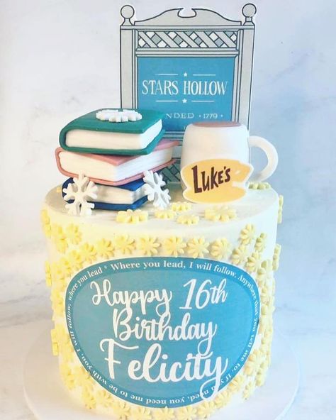 Gilmore Girls Birthday Cake, Gilmore Girls Cake, Gilmore Birthday, Gilmore Party Ideas, Gilmore Girls Party, Girls Cake, 13 Birthday Cake, Daisy Cakes, 16 Birthday Cake