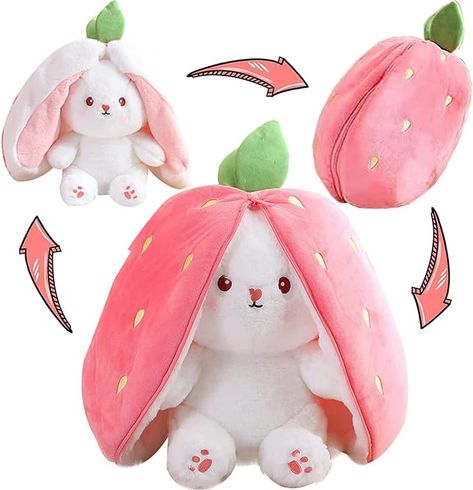 Strawberry Bunny, Bunny Stuffed Animal, Kawaii Fruit, Bunny Soft Toy, Rabbit Plush Toy, Easter Bunny Plush, Rabbit Toys, Bunny Toys, Cute Stuffed Animals