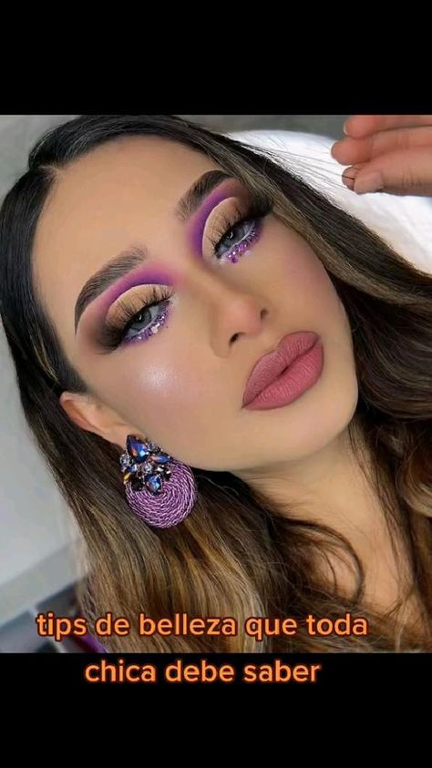 Makeup Ojos, Rhinestone Makeup, Eye Makeup Pictures, Purple Makeup, Brown Makeup, Dope Makeup, Eye Makeup Designs, Colorful Eye Makeup, Makeup Eye Looks