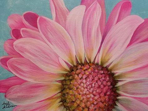 Pink Daisy Acrylic Painting Tutorial by Angela Anderson on YouTube #fredrixcanvas #princetonbrushes #art Floral Acrylic Painting, Angela Anderson, Pink Drawing, Drawing Water, Acrylic Painting Flowers, Daisy Painting, Live Painting, Acrylic Painting Tutorials, Water Colors