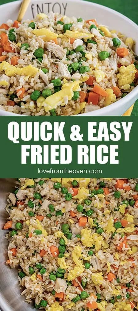 Easy Fried Rice At Home • Love From The Oven Fried Rice In Rice Cooker, Restaurant Fried Rice, Easy Chicken Fried Rice, Fried Rice At Home, Aroma Rice Cooker, Easy Fried Rice, Love From The Oven, Fried Rice Recipe Easy, Chicken Fried Rice Recipe