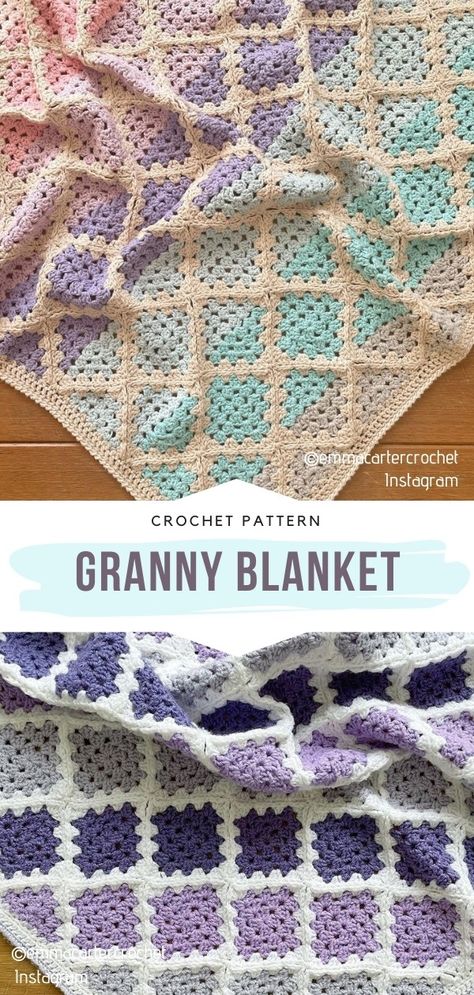 Granny Blanket How Many Granny Squares For A Blanket, Granny Square Blanket Ideas, Easy Granny Square Blanket, Crochet Blanket Squares, Crochet Granny Blanket, Modern Granny Square, Granny Square Blankets, Granny Squares Blanket, Granny Square Blanket Pattern