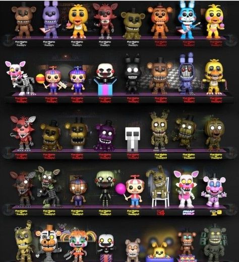 Fnaf Stuff To Buy, Fnaf Bedroom Ideas, Fnaf Funko Pop, Fnaf Room Ideas, Fnaf Room, Fnaf Collection, Fnaf Action Figures, Fnaf Merch, Игрушки Funko Pop