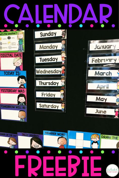 Flip Date Calendar Classroom, Classroom Calendar Printables Free, Calendar Math Kindergarten, School Is Tomorrow, Math Calendar, Morning Calendar, Kindergarten Calendar, Calendar Bulletin Boards, Word Wall Letters