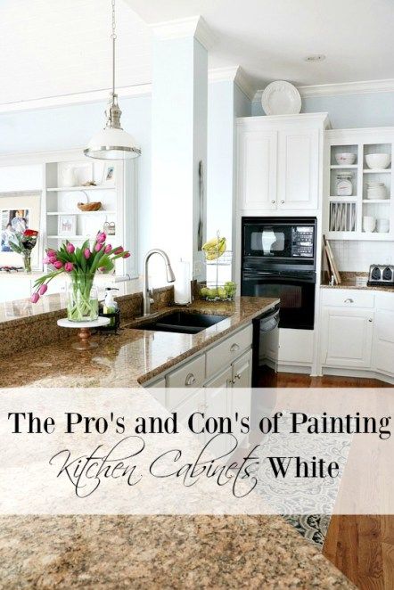 Read this before you paint your cabinets. The pros and cons of painting kitchen cabinets white Cottage Photos, Kitchen Cabinets White, Painting Kitchen Cabinets White, Renovation Tips, Craftsman Kitchen, Manor Farm, White Kitchen Island, Cabinets White, Fabulous Kitchens